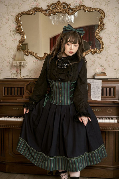 Blouse Gothic Collar / White Dark – Blue) Available Red High Colors Lolita Fabric 4 Washed in Suede (Black