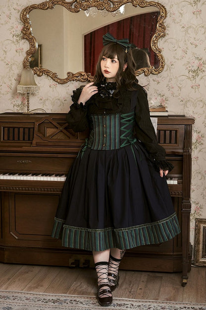 Blouse Gothic Collar / White Dark – Blue) Available Red High Colors Lolita Fabric 4 Washed in Suede (Black