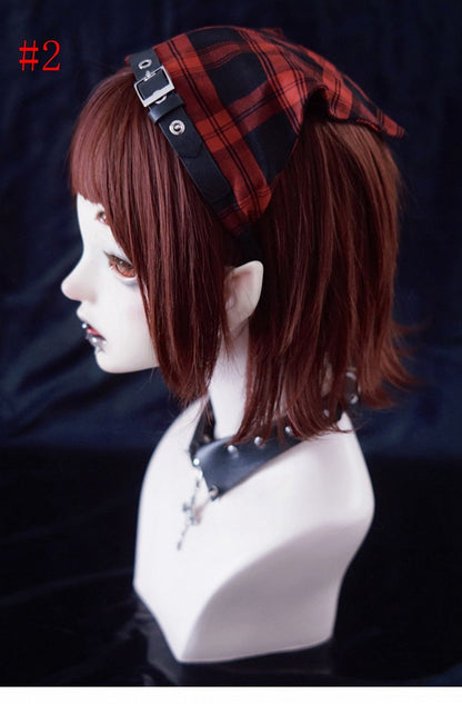 Scarf Pattern Handmade And Plaid Red Triangle KC Black