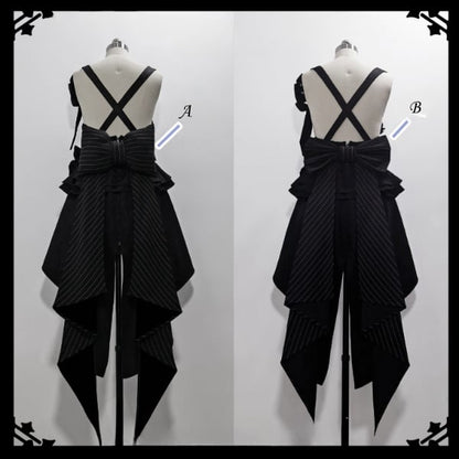 Train Bunny Striped Theater Bowknot Black