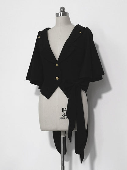 Ears Black Bunny Jacket Ouji Hood Oversized with Fashion