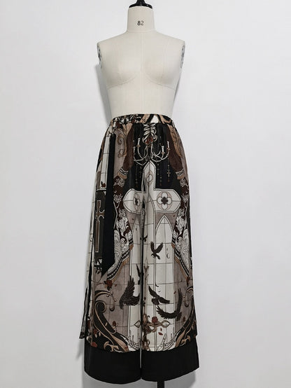 Cross Pants Cut Print Command Wide-leg Night