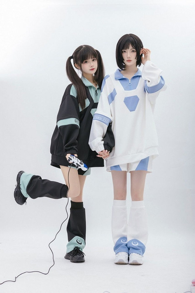 and White Blue Kaiwai Shorts Tenshi Light