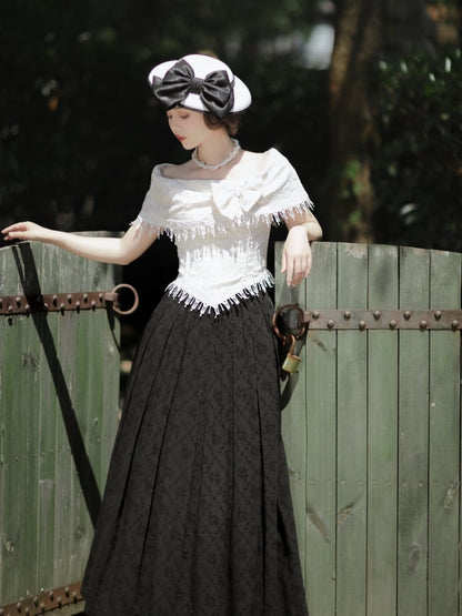 Black Box Pleat Elegant Long Skirt