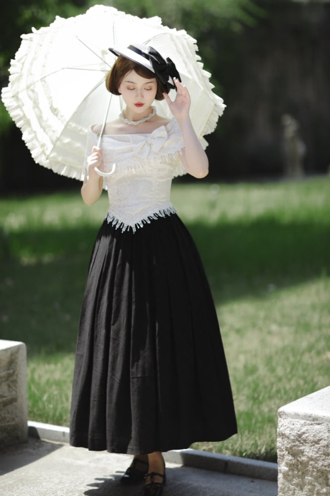 Black Box Pleat Elegant Long Skirt