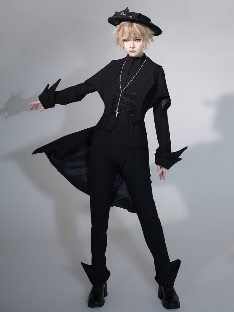 Black Ouji Fashion Waistcoat