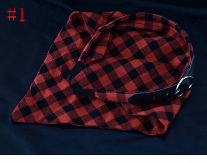Scarf Pattern Handmade And Plaid Red Triangle KC Black