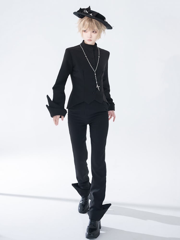 Black Ouji Straight-leg Pants