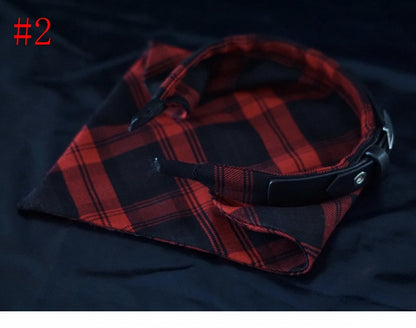 Scarf Pattern Handmade And Plaid Red Triangle KC Black
