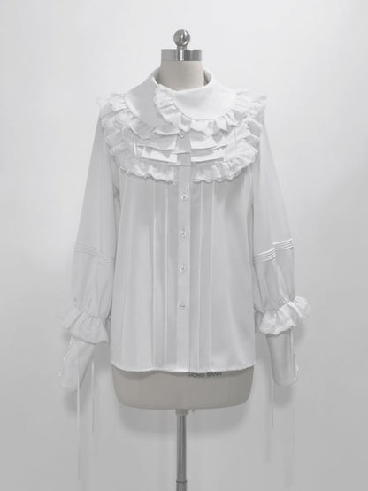 Bunny Theater White Lace-up Cuffs Ouji Shirt