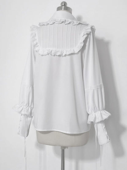 Ouji Bunny Theater Shirt White Cuffs Lace-up