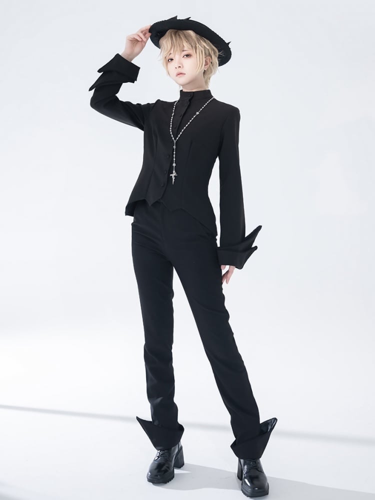 Black Ouji Straight-leg Pants