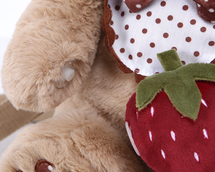 Strawberry Bag Bear White/Black/Coffee/Pink Plush