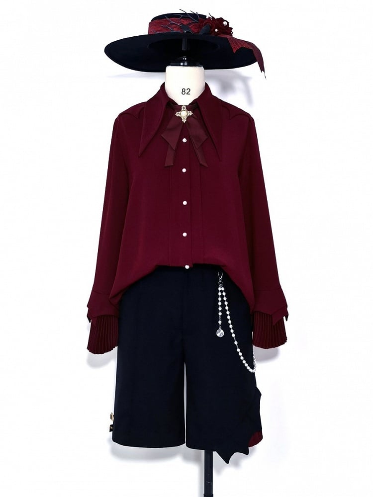 Pointed Ouji Red Collar Shirt Prince