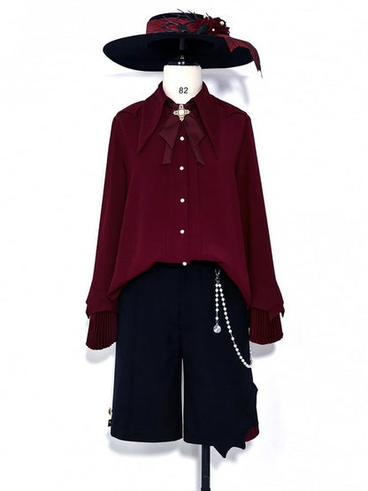 Pointed Ouji Red Collar Shirt Prince