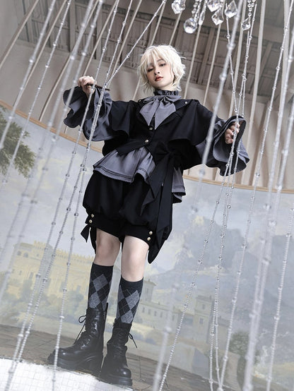 Ears Black Bunny Jacket Ouji Hood Oversized with Fashion