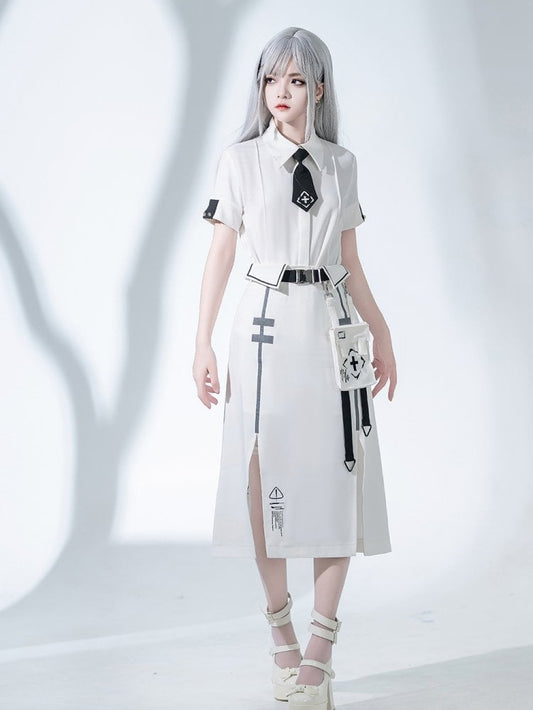 Foldover Waist Cyberpunk Skirt