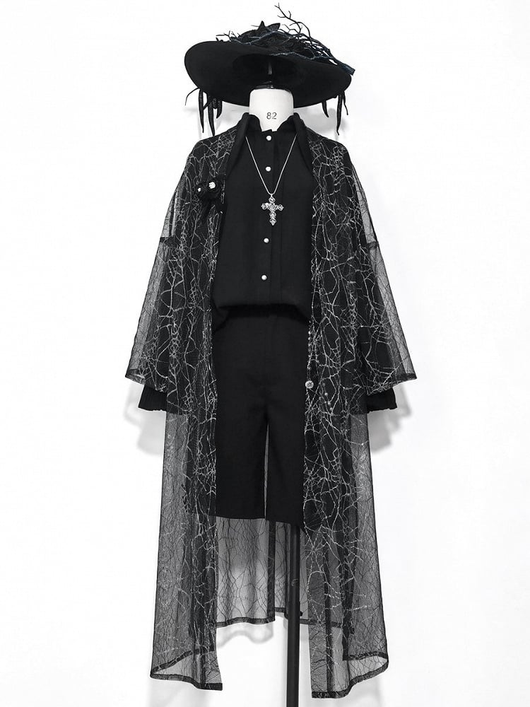 Prince Collar Style Black Pointed Lolita Ouji Shirt