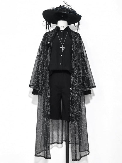 Prince Collar Style Black Pointed Lolita Ouji Shirt