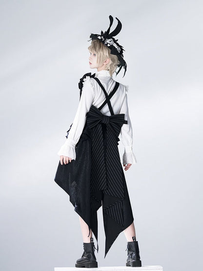 Straps Jacquard Bunny with Corset Black Train Bowknot Theater