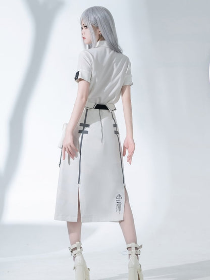 Foldover Waist Cyberpunk Skirt