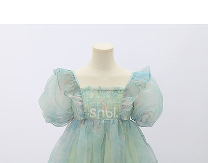Green Short/Long Sleeves Short Bow with Sweet Detachable Version Dress Big