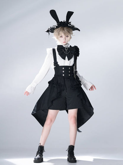 Bunny Theater Black Irregular Hem Girdle