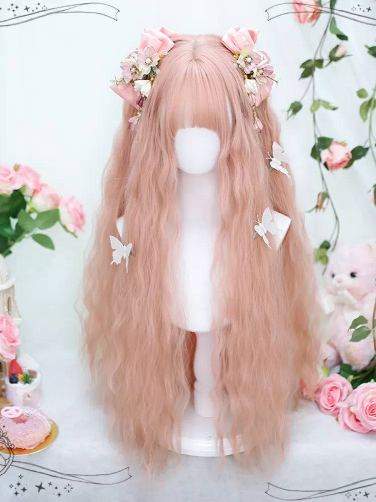 Long Wig Pink - Clearance Curly Grapefruit Synthetic
