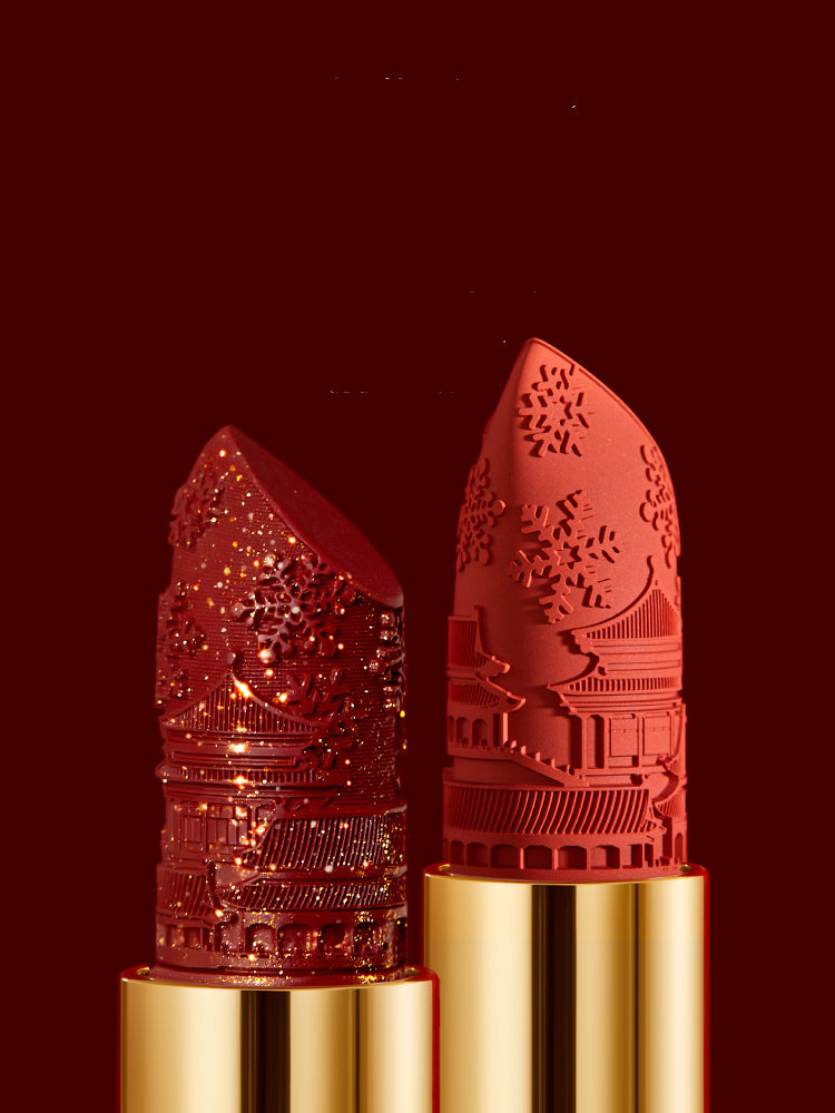 Cute Cat Matte Finish Lipstick Forbidden City Embossed