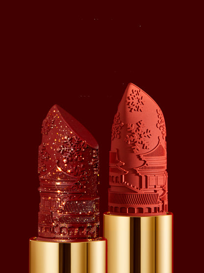 Cute Cat Matte Finish Lipstick Forbidden City Embossed