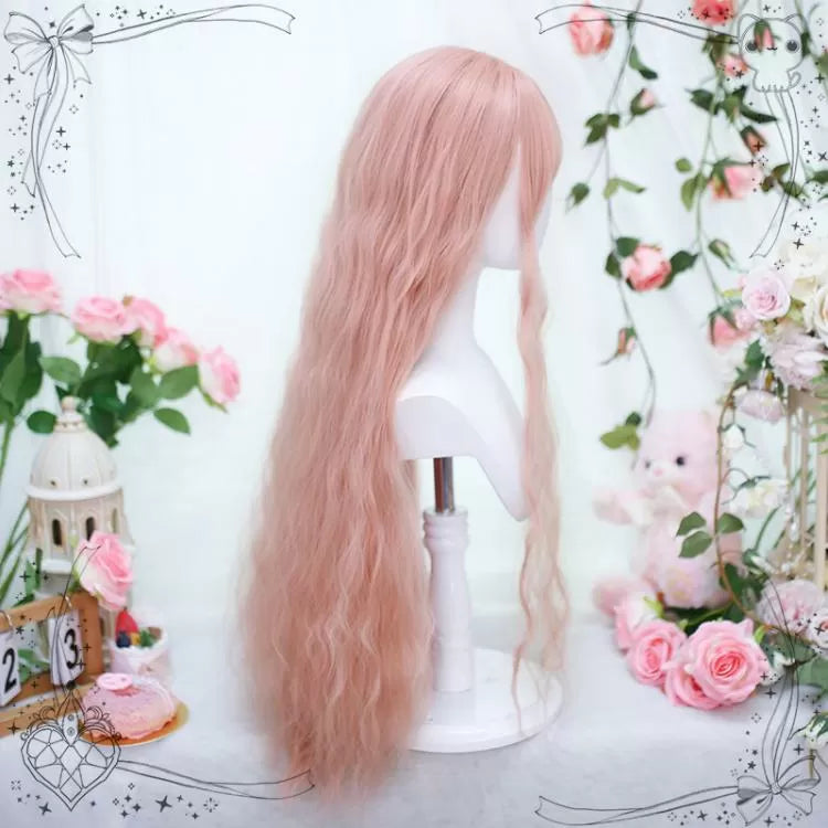 Long Wig Pink - Clearance Curly Grapefruit Synthetic