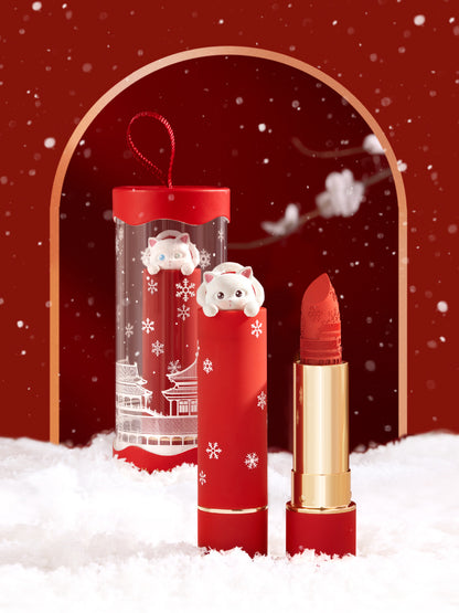 Cute Cat Matte Finish Lipstick Forbidden City Embossed