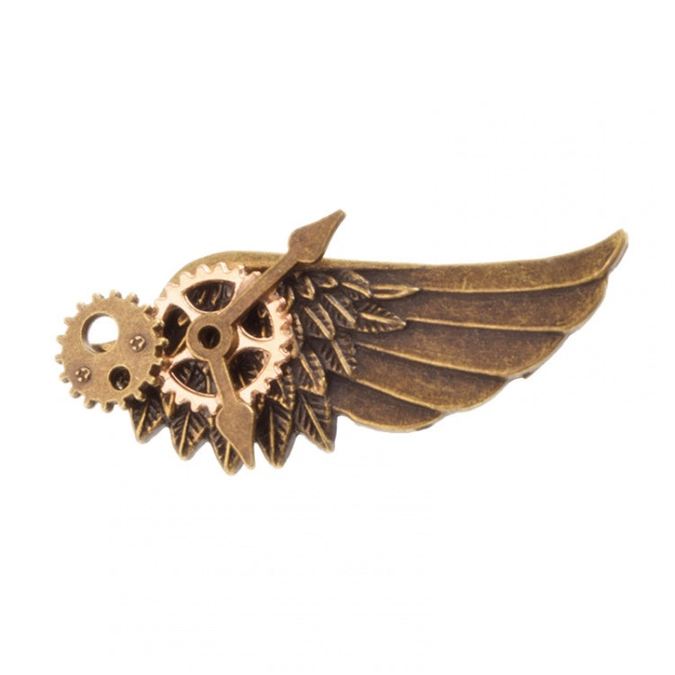 Steampunk Gear Wing Shaped Brooch