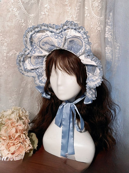 Rosa / Blau / Schwarz / Gold Blumenhaube
