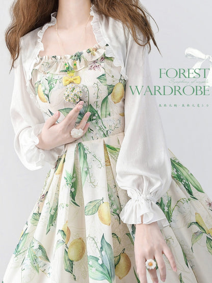 Yellow and Green Lemon Jumper Skirt Dress
