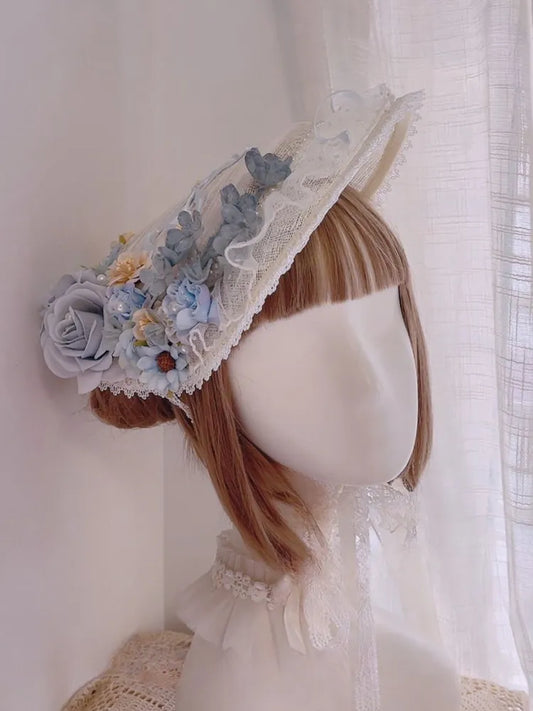 Flache Clearance-Blau Floral Elegant Hut Design