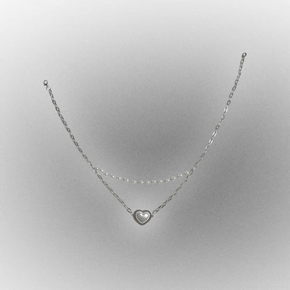 Heart Pendant Pearls Necklace